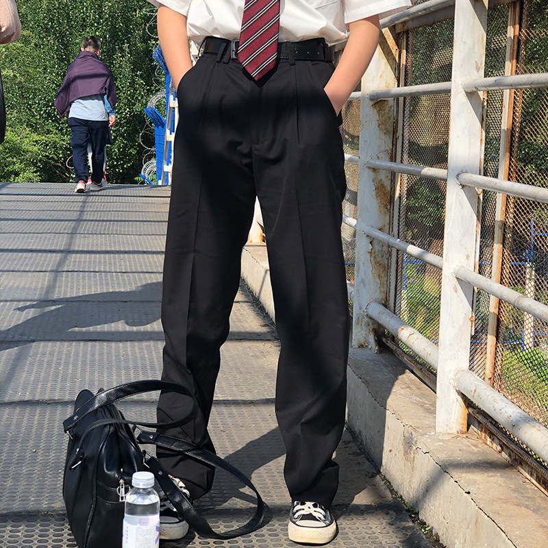 嬉野原创DKJk制服西装长裤纯色夏季男女款校供感日本学生