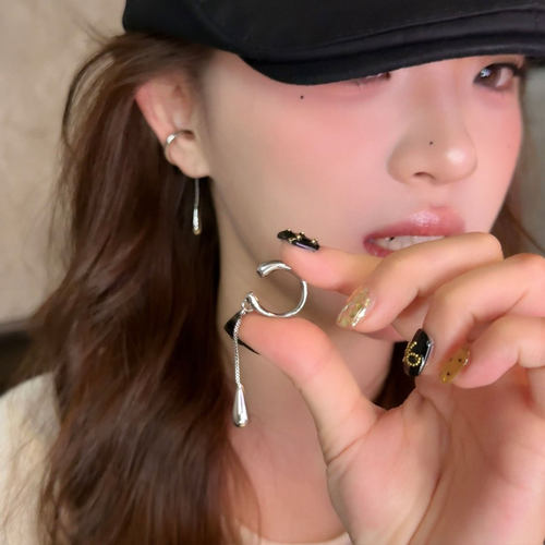 长款链条水滴流苏耳挂无耳洞耳夹