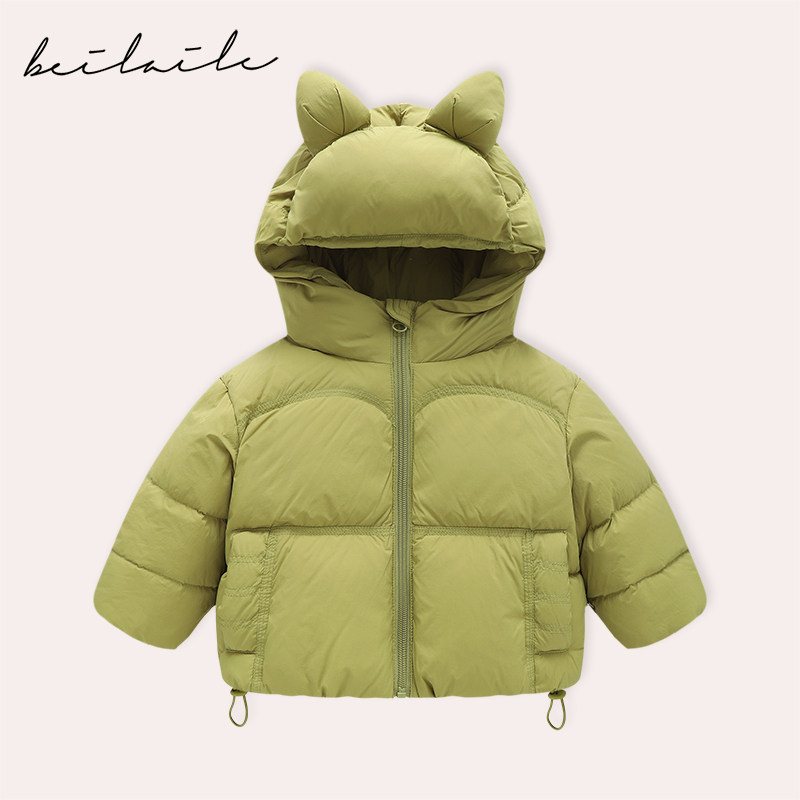 暖暖暖 加厚充绒量  小乐妈咪 精灵耳泡芙三防羽绒服L9童装汉服x