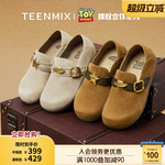 天美意玩具总动员联名胡迪厚底沙发勃肯鞋女秋新款软底包头半拖鞋