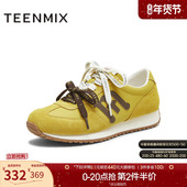 新款 天美意双鞋 BL891CM5 女休闲鞋 2025秋季 带厚底阿甘德训鞋 运动鞋