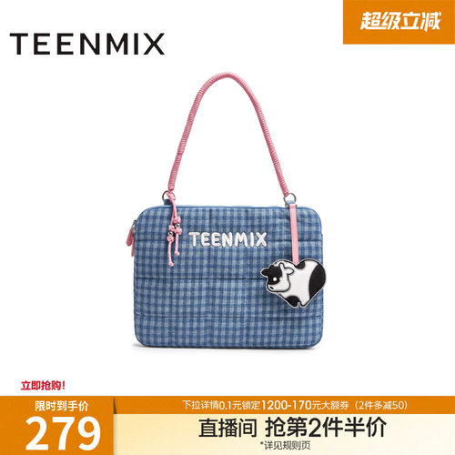 格子牛仔布时尚休闲