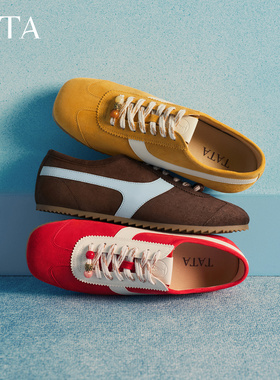 TATA他她德训鞋女2026春季新款阿甘鞋羊皮休闲鞋运动鞋子YZP01AM6