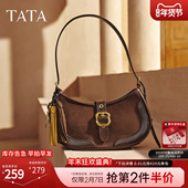 TATA他她绒面女包冬季 新款 通勤单肩斜挎包女百搭腋下包X3523DX5
