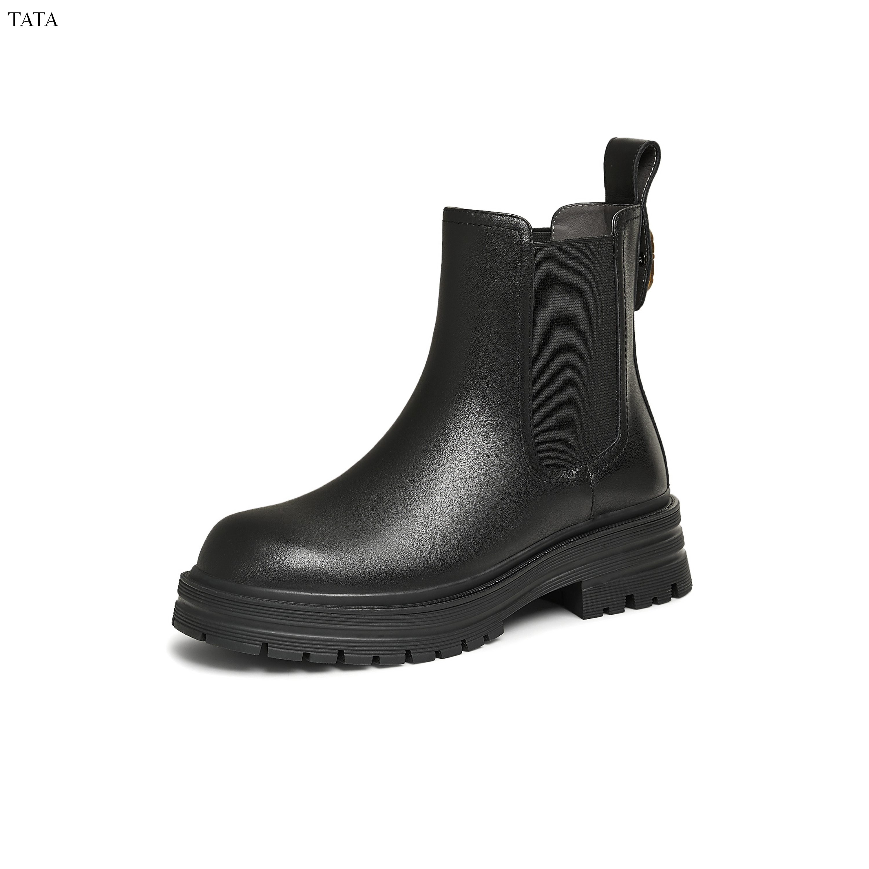 时尚简约百搭纯色切尔西靴