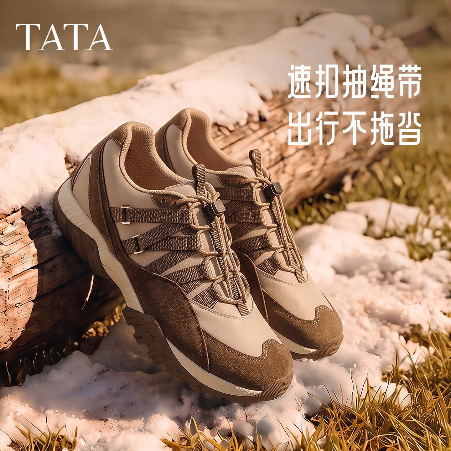 【蜜蜂心愿社双11】TATA他她芭蕾山迹女鞋登山鞋子户外徒步老爹鞋