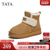 TATA他她雪地靴冬天鞋 子厚底雪地毛毛靴防水防滑加绒棉鞋 CJE01DD5
