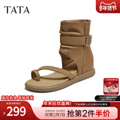 厚底鞋 TATA他她女鞋 子GVB01BB5 凉鞋 新款 2025年夏季 简约百搭休闲鞋