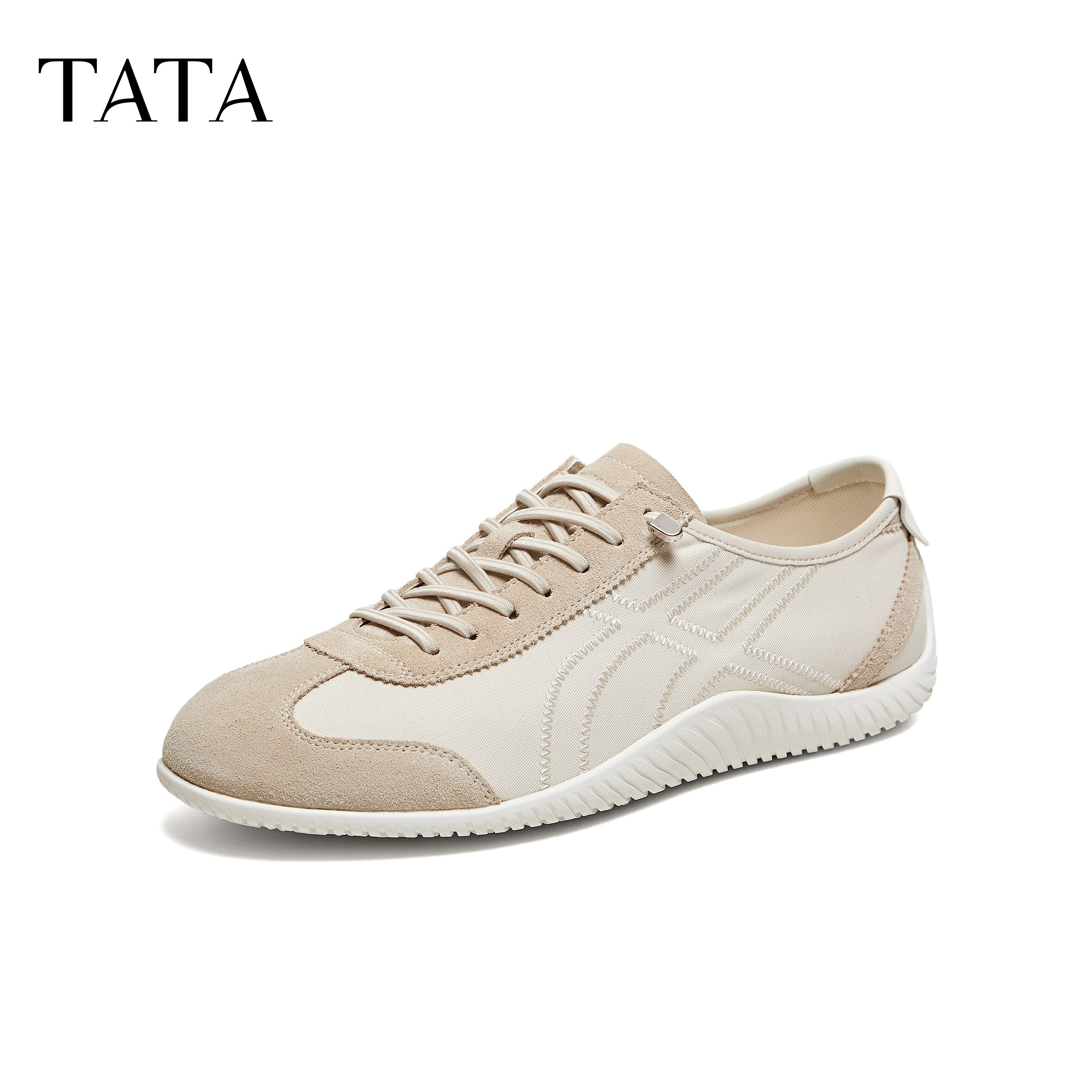 TATA他她男鞋2026夏季新款平底鞋舒适百搭软底透气休闲鞋QSV01BM6