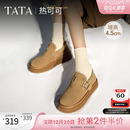 Tata他她热可可加绒勃肯鞋女鞋厚底保暖毛毛鞋雪地靴棉鞋WDX27DM4