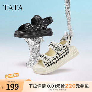 Tata他她小香風涼鞋 2023夏季 新款 GOX14BL3 女運動涼鞋