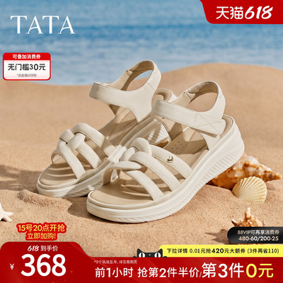TATA他她运动凉鞋女简约百搭时尚休闲鞋沙滩凉鞋2026新款7K703BL6