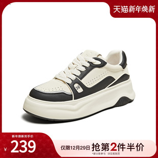 厚底圆头满帮鞋 厚底百搭拼接休闲板鞋 子WED01BM4 时尚 TATA他她女鞋