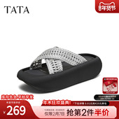 2025年百搭时尚 潮流女拖鞋 新款 TATA他她女鞋 一字拖鞋 子CG201BT5