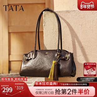 TATA他她波士顿包女包冬保龄球单肩斜挎包情人节女腋下包X3516DX5