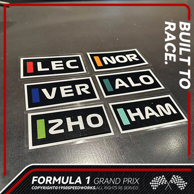 「F1名签反光车贴」周冠宇勒克莱尔F1车队反光贴纸F1赛车周边车贴