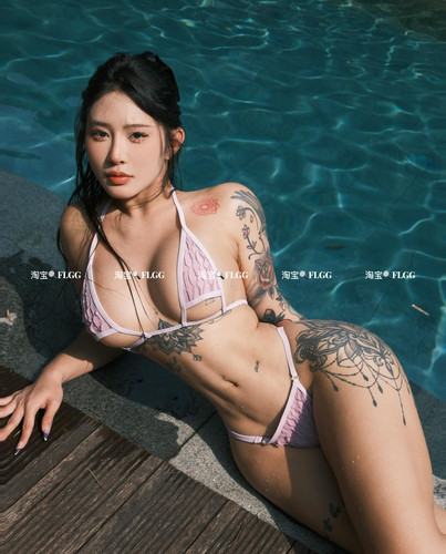 FLGG性感比基尼分体泳衣小胸聚拢三点式沙滩度假温泉泳衣内衣套装