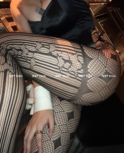 FLGG日系洛丽塔哥特风亚文化丝袜不规则菱形提花渔网袜连身袜网袜