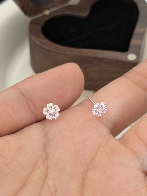 YUEYE·S999纯银小雏菊耳钉女小众设计感高级轻奢气质百搭耳环