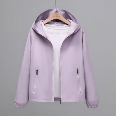 春秋通勤连帽防风情侣防晒冲锋衣