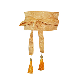 【金色枝桠】千山青黛自制浮凸感金线腰带古风汉服提花缎流苏腰封