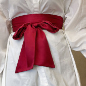 2.5米超长缎面腰带蝴蝶结收腰连衣裙装 饰绑带女士裙子腰封宽腰带