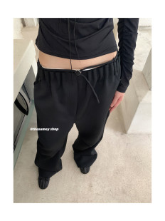 垂感长裤 THESUMEY早春季 休闲宽松显瘦直筒阔腿裤 黑色百搭西装 新款