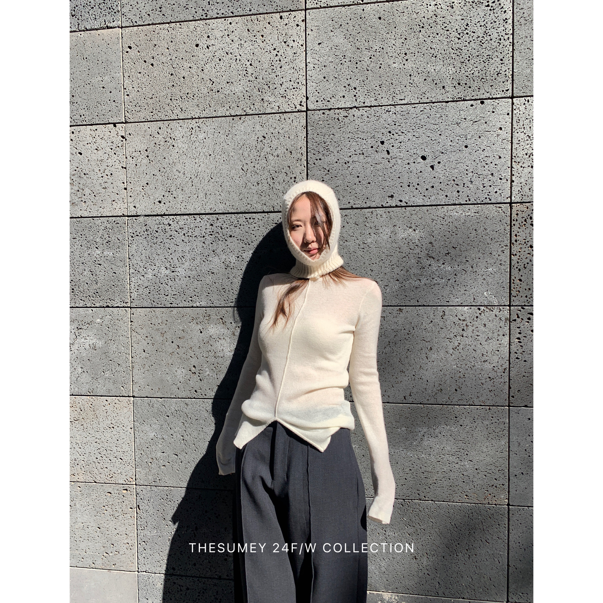 简约高领修身针织打底衫女