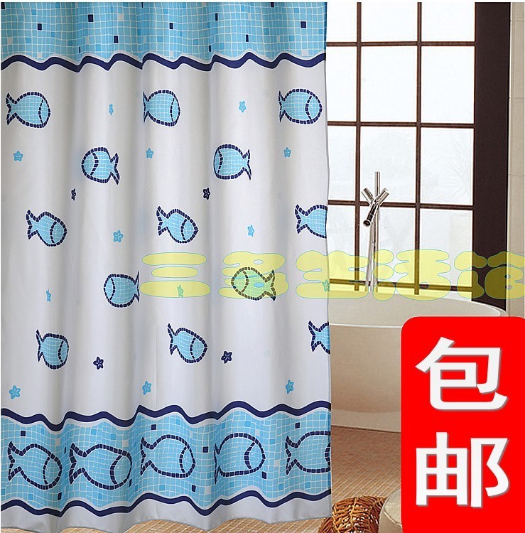 卫生间窗帘防水防霉涤纶浴帘淋浴帘浴室帘卡通海底鱼加厚门帘包邮|ruв категории семья/личные чистящие средства, ванная приборов/принадлежности для ванной, занавески - от Buy2taobao.com для оказания профессиональной услуги покупки агента Taobao