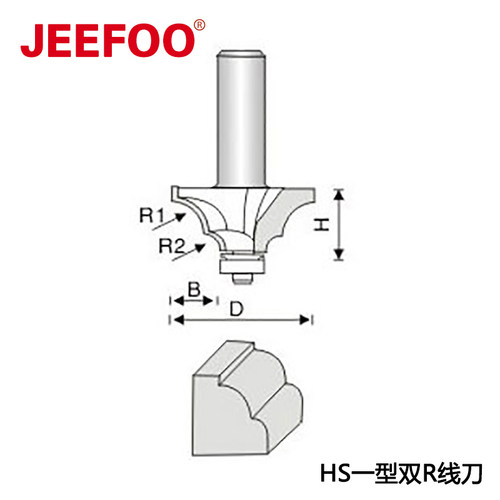 1/2*1-1/4一型双R线刀木工铣刀刀具雕刻刀电木锣刀1/2柄刃直径