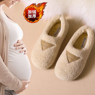 34码 羊羔绒保暖一脚蹬防滑孕妇乐福棉鞋 女2025冬季 超软毛毛豆豆鞋