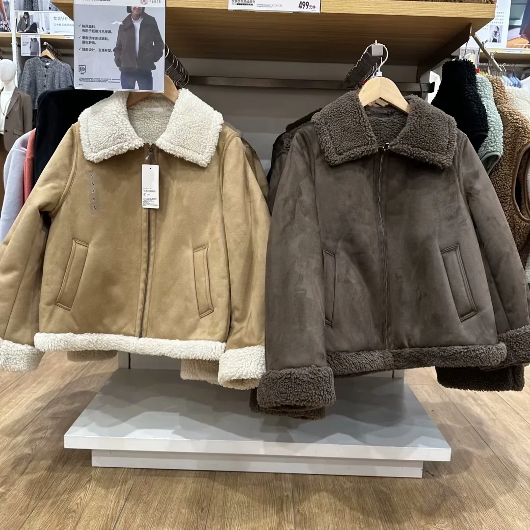 秋冬女装羊羔绒短款外套