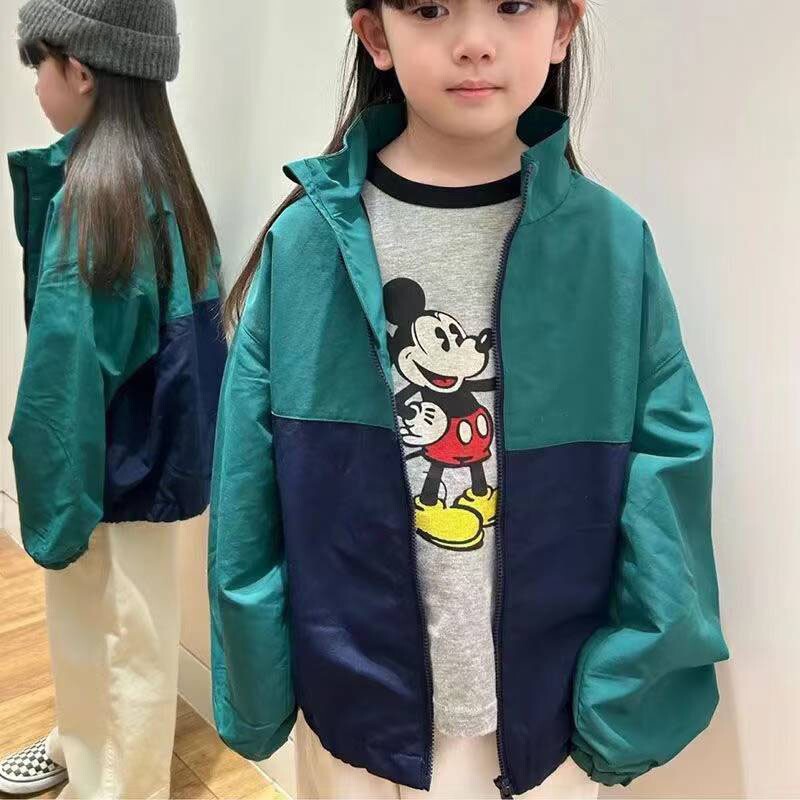 454360/457664 春季童装/男童/女童尼龙轻防水夹克拼色外套