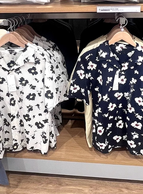 477644/474522/474521夏季男装女装莫代尔棉混纺印花衬衫短袖衬衣