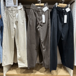 百搭时尚 女装 宽松直筒长裤 水洗产品休闲裤 471631 秋季 牛仔裤 新款