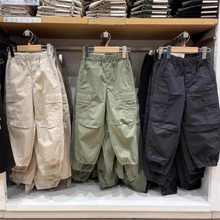 春季童装/男童/女童工装休闲裤运动束脚裤宽腿降落伞裤 464993