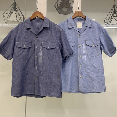 夏季男装女装复古牛仔衬衫