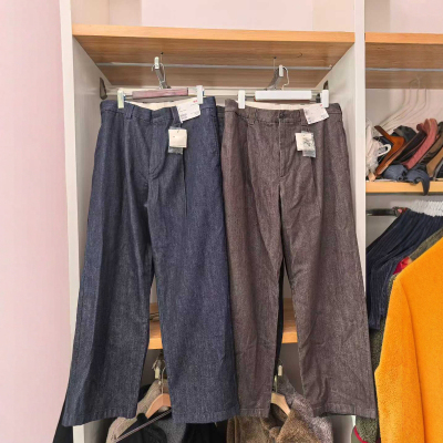 秋冬日系男装仿牛仔水洗休闲裤子