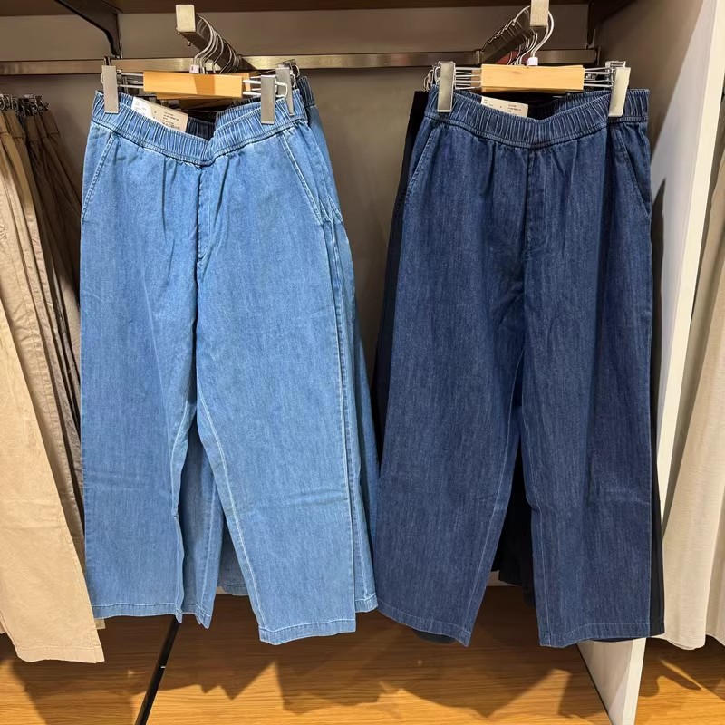春夏女装纯色百搭棉质牛仔裤