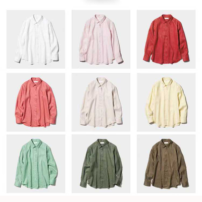 475647春秋款麻混纺长袖衬衫女