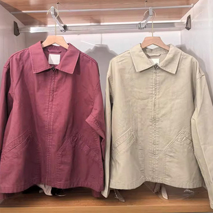 JM484249 日系春款男装女装休闲拉链茄克/底特律夹克外套纯色上衣