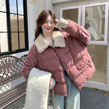 【大货已出】羊羔毛翻领可脱卸粉色白鸭绒外套270-8986P265控358,女装羽绒服,浙宝270, 【大货已出】羊羔毛翻领可脱卸粉色白鸭绒外套270-8986P265控358,女装羽绒服,浙宝270,