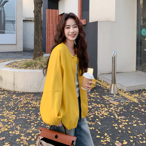 26新款已出货！减龄抽绳圆领黄色夹克PU皮外套270-7209P155控248，女装短外套，浙宝270