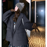 【货源充足】斗篷式连帽宽松双面毛呢外套270-8967P235控348，女装毛呢外套，浙宝270