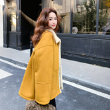 【新款】现货！奶黄色中长款皮毛一体外套270-7129P225控328，女装皮草，浙宝270