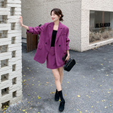 【26新款】紫色灯芯绒西装短裙套装270-7210P175控288，女装套装/套裙，浙宝270