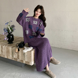 【26新款现货】温柔慵懒风紫色针织套装270-7207P155控248，女装套装/套裙，浙宝270