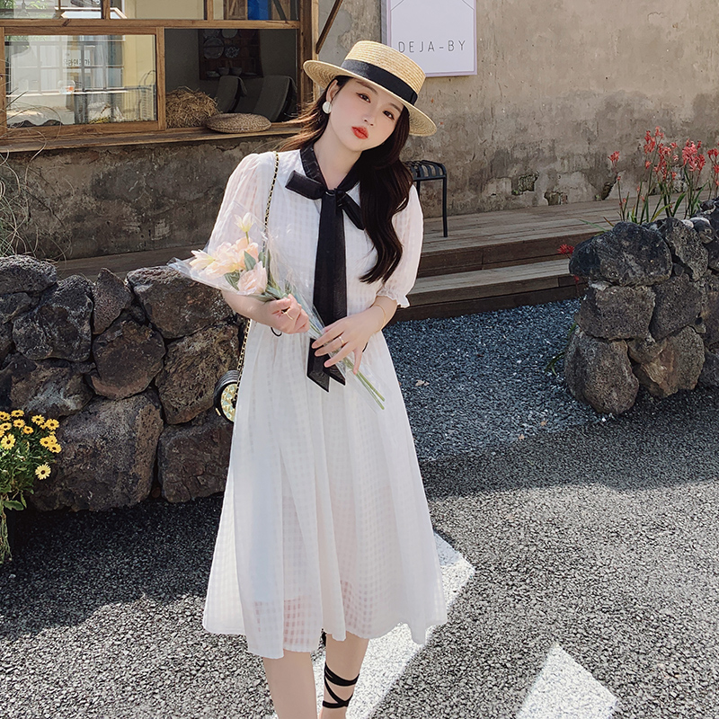 法式慵懒风白色雪纺连衣裙女夏2025新款宽松精致绝美仙女娃娃裙子,女装连衣裙,浙宝270 法式慵懒风白色雪纺连衣裙女夏2025新款宽松精致绝美仙女娃娃裙子,女装连衣裙,浙宝270