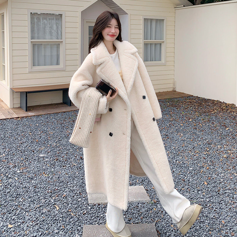 新款现货】中长款颗粒绒西装韩版宽松大衣270-7110P255控388，女装皮草，浙宝270