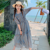 2023【大货已出】雪纺格子连衣裙270-2360P115控168，女装连衣裙，浙宝270